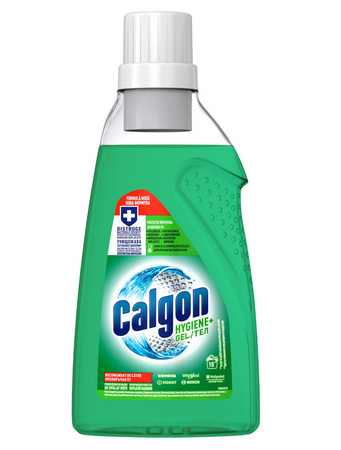 Calgon Hygiene+ Gel antibacterian pentru spălarea și dezinfectarea mașinilor de spălat 750 ml Verde